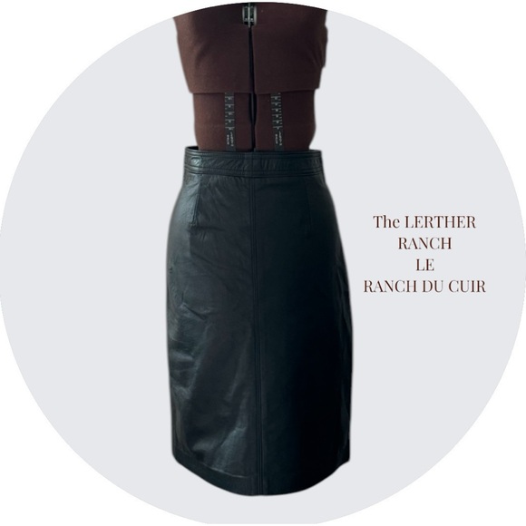 Women’s vintage The LERTHER RANCH LE RANCH DU CUIR leather skirt - Picture 1 of 16